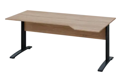 EZK 28 - 184 stůl kancelářský, rohový, pravý, kovová podnož černá, deska 25 mm, široký 1800 mm, dub bardolino